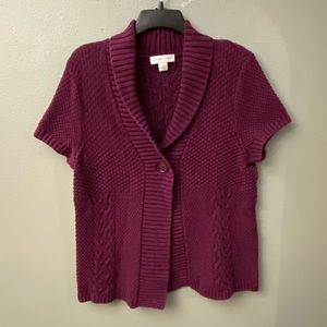 Short Sleeve Knit Cardigan